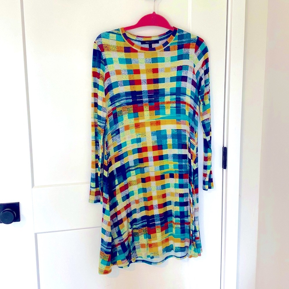 BCBG Muticolor Geo Shift Dress